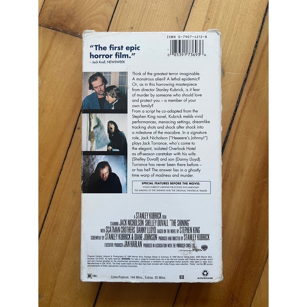 Stanley Kubrick Collection The Shining VHS Movie Jack Nicholson Horror Film - Picture 4 of 9